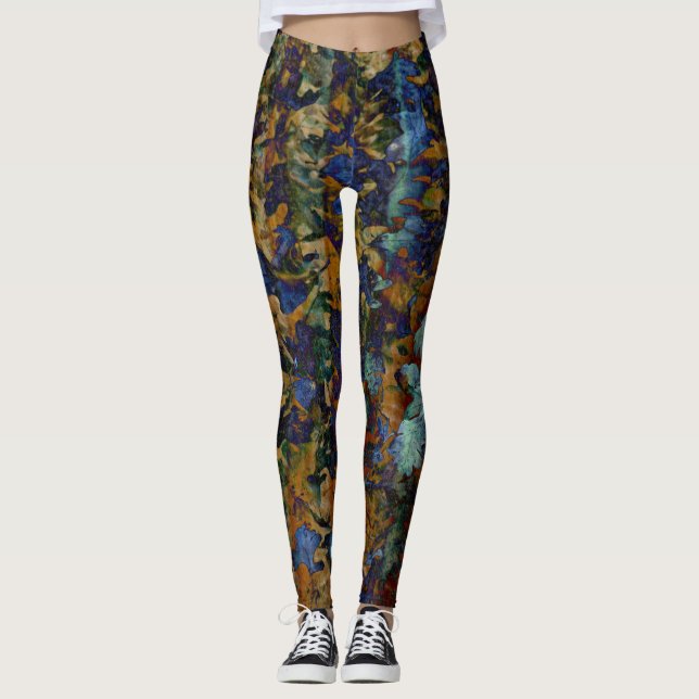 Schöne Blätter Leggings (Vorderseite)