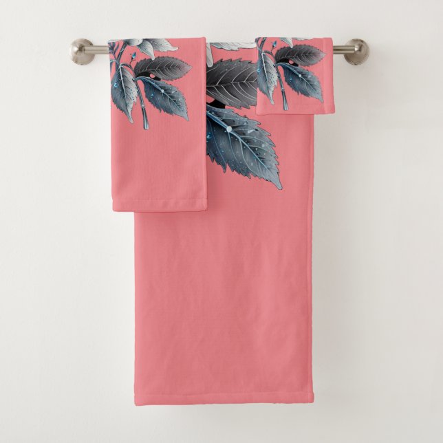 schöne Blätter und Blumen Badhandtuch Set (Insitu)