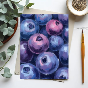 Schöne Blaubeeren   Fruchtmalerei Postkarte
