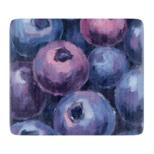 Schöne Blaubeeren   Fruchtmalerei Schneidebrett