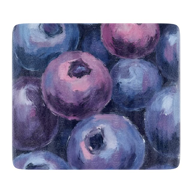 Schöne Blaubeeren | Fruchtmalerei Schneidebrett (Vorderseite)