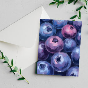 Schöne Blaubeeren   Obstmalerei Karte
