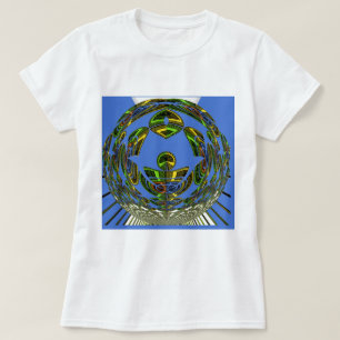 Schöne blaue afrikanische traditionelle ethnische  T-Shirt