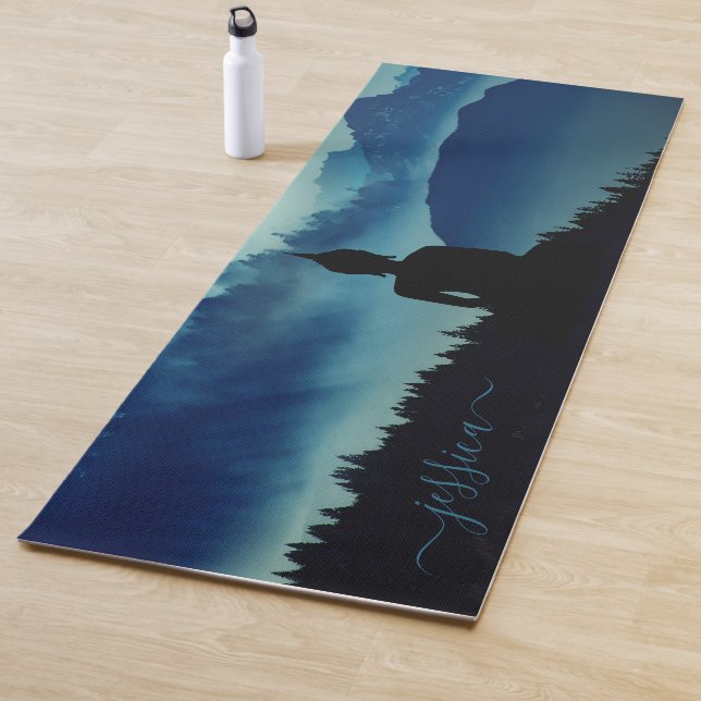 Schöne blaue Aquamarine Berge Buddha Individuelle  Yogamatte (Beispiel)