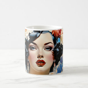 Schöne blaue Augen Ein Art Deco Flapper Kaffeetasse