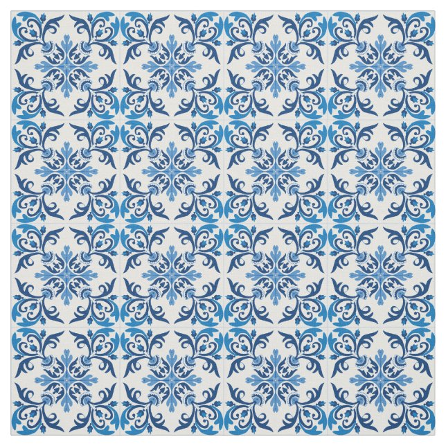 💙 Schöne blaue Azulejos, XS Kachelgröße Stoff (Muster)
