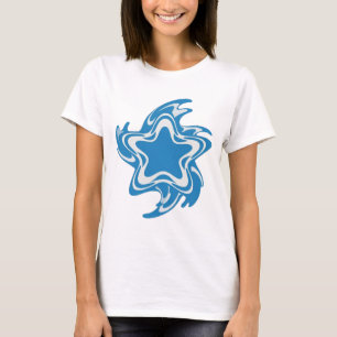 Schöne blaue BLUE STAR Grafikdesign T-Shirt