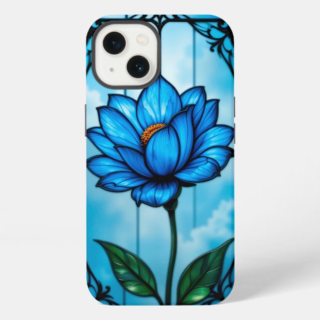 Schöne blaue Blume, iPhone Hülle (Rückseite)