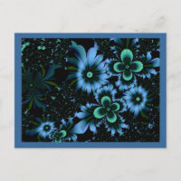 Schöne blaue Blumen Feines Fraktal Kunst