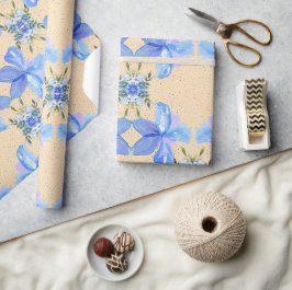 Schöne blaue Blumen Geschenkpapier