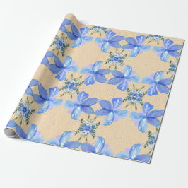 Schöne blaue Blumen Geschenkpapier