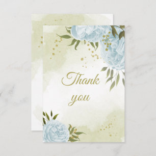 schöne blaue Blumen Grünpflanzen botanisch Dankeskarte