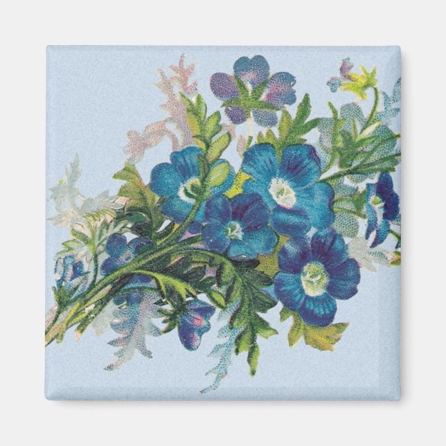 Schöne blaue Blumen Magnet (Vorne)