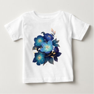 Schöne blaue Blumenanordnung Wasserfarbe Baby T-shirt