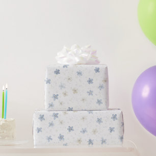 Schöne blaue Creme-Blumen-Geburtstag Geschenkpapier