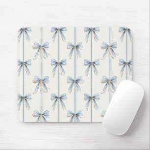 Schöne blaue Creme-Schleifen Mousepad