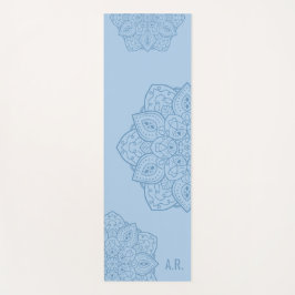 Schöne blaue dekorative moderne Mandala und Initia Yogamatte