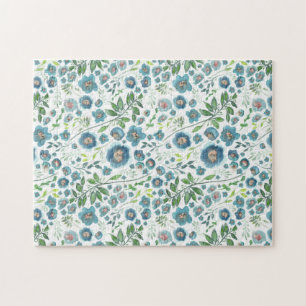 Schöne blaue Elegante Blume Puzzle