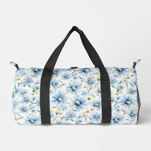 Schöne blaue Gänseblümchen  Duffle Bag (Vorderseite)