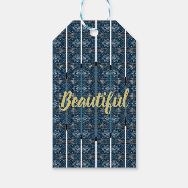 Schöne blaue Geschenketags von Poet Adiela Akoo Geschenkanhänger (Vorderseite)