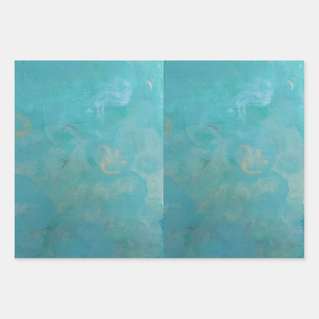 Schöne blaue Geschenkpackung Geschenkpapier Set (Vorderseite 2)