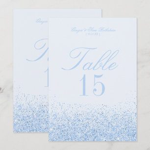 Schöne blaue Glitter-Hochzeitstisch-Nummern-Karten Einladung