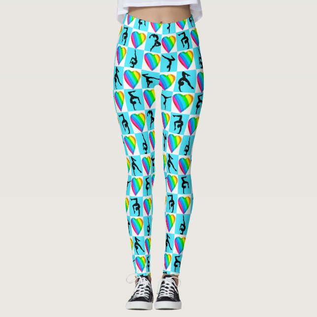 SCHÖNE BLAUE GYMNASTICS LEGGINGS (Vorderseite)