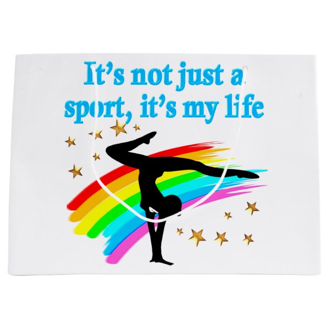 SCHÖNE BLAUE GYMNASTIK IST MEIN LEBENSDESIGN GROßE GESCHENKTÜTE (Vorderseite)