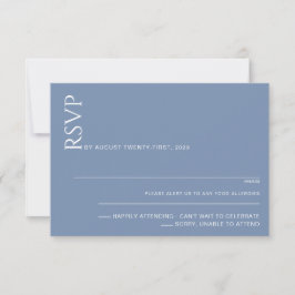 Schöne blaue Hochzeit RSVP Karte