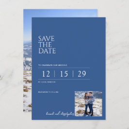 Schöne blaue Hochzeit Save The Date