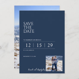 Schöne blaue Hochzeit Save The Date