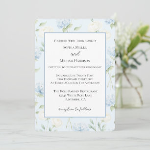Schöne Blaue Hortensien Blumen Hochzeit Einladung