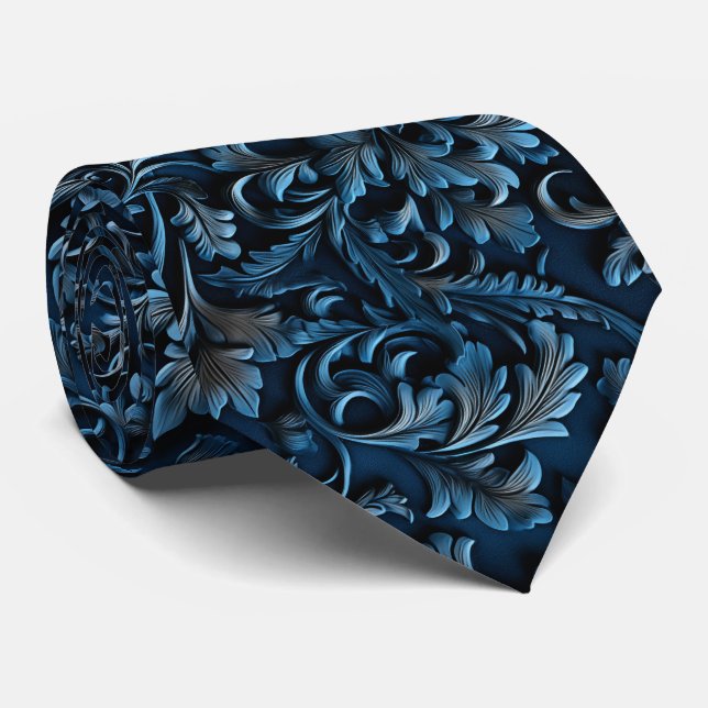 Schöne blaue Kunstleder-Imitat-Schlangenleder-Kraw Krawatte (Gerollt)
