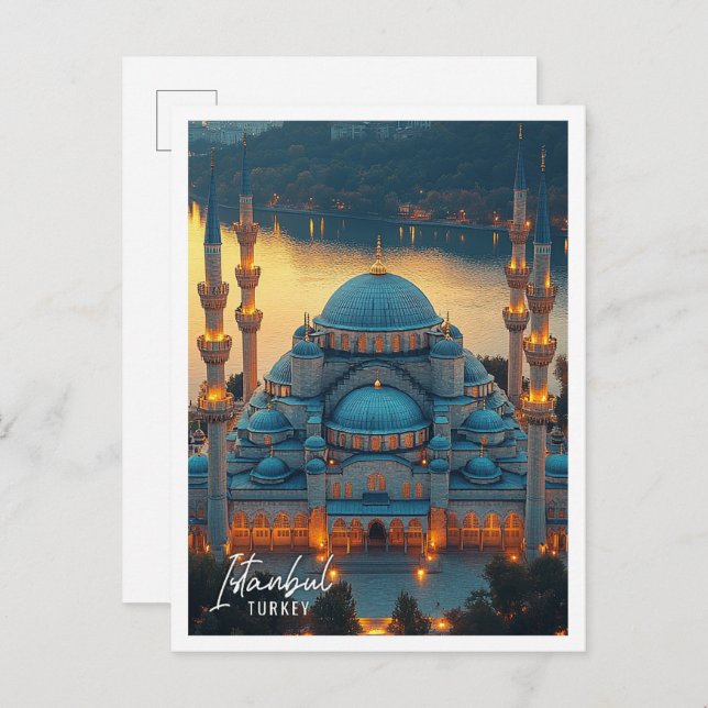 Schöne blaue Moschee Istanbul Türkei Postkarte (Vorne/Hinten)