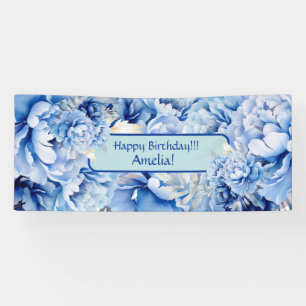 Schöne blaue Peonies zum Geburtstag Banner