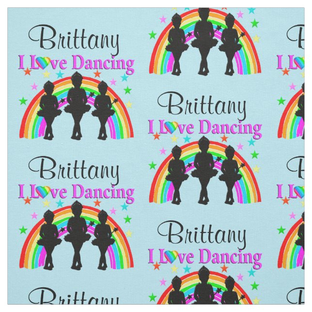 SCHÖNE BLAUE PERSONALISIERT BALLERINA FABRIK STOFF (Muster)