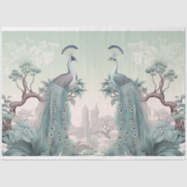 Schöne blaue Pfauen Seidenpapier