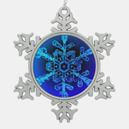 Schöne blaue Rodelbahn mit Aussicht Snowflake Gera Schneeflocken Zinn-Ornament