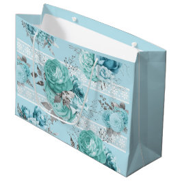 Schöne blaue Rose Details Große Geschenktüte