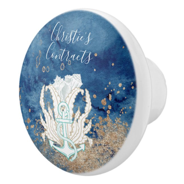 Schöne, blaue Sandfarbe, benutzerdefinierte Kerami Keramikknauf (Rechts)