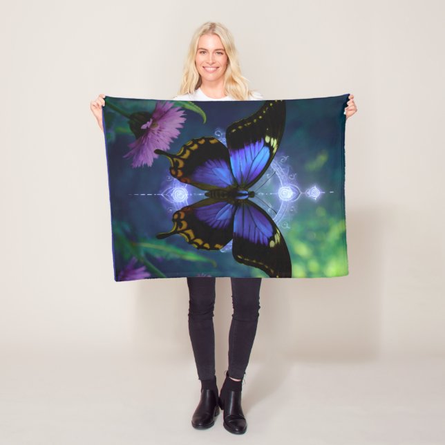 Schöne blaue Schmetterlingsdecke Fleecedecke (Beispiel)