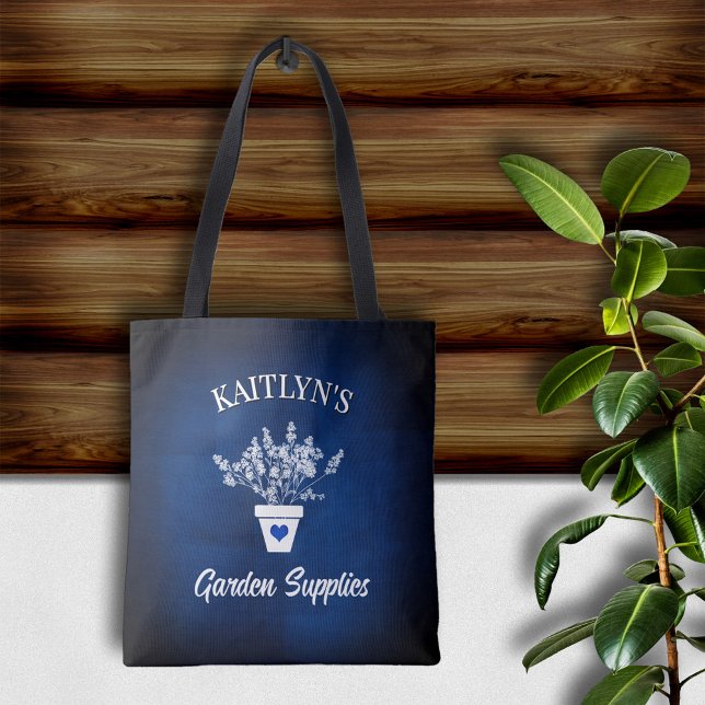 Schöne blaue und florale personalisierte Tasche (Von Creator hochgeladen)