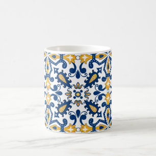 💙💛 Schöne blaue und gelbe Azulejos, Kaffeetasse