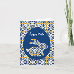 🐇 💙 schöne blaue und gelbe Azulejos-Karte 💛 Karte