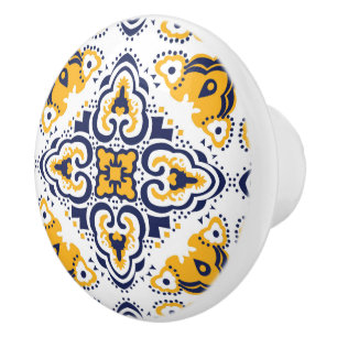 💛 💙 schöne blaue und gelbe Azulejos, Keramikknauf