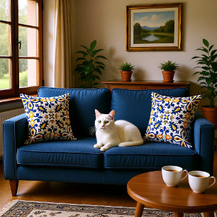 💙 💛 Schöne, blaue und gelbe Azulejos, Kissen