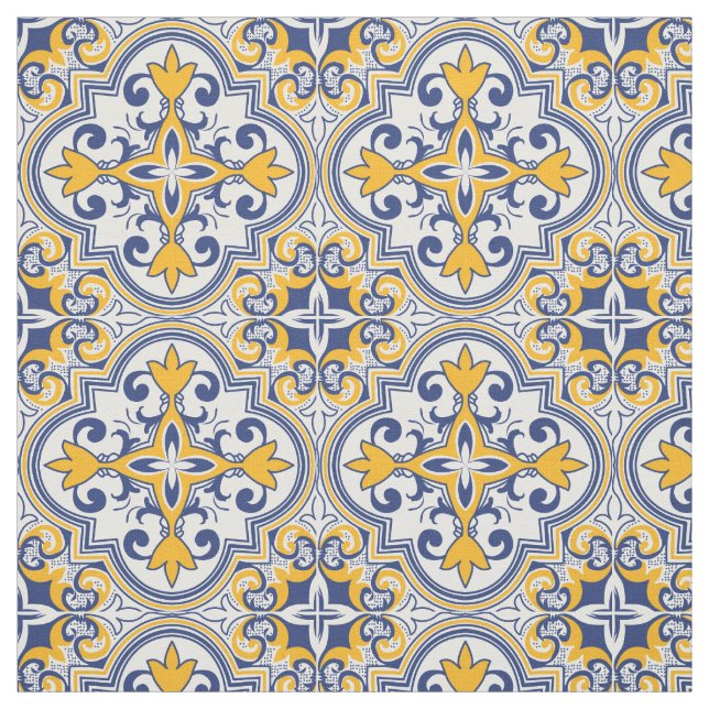 💙 💛 Schöne blaue und gelbe Azulejos  Stoff (Muster)