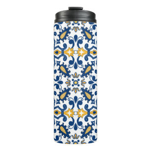 💙💛 Schöne blaue und gelbe Azulejos, Thermosbecher
