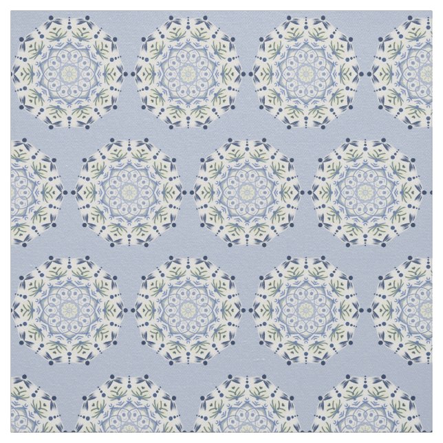 Schöne, blaue und gelbe Mandala-Stoffe Stoff (Muster)