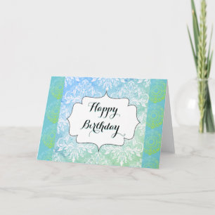 Schöne blaue und grüne Happy Birthday-Karte Karte